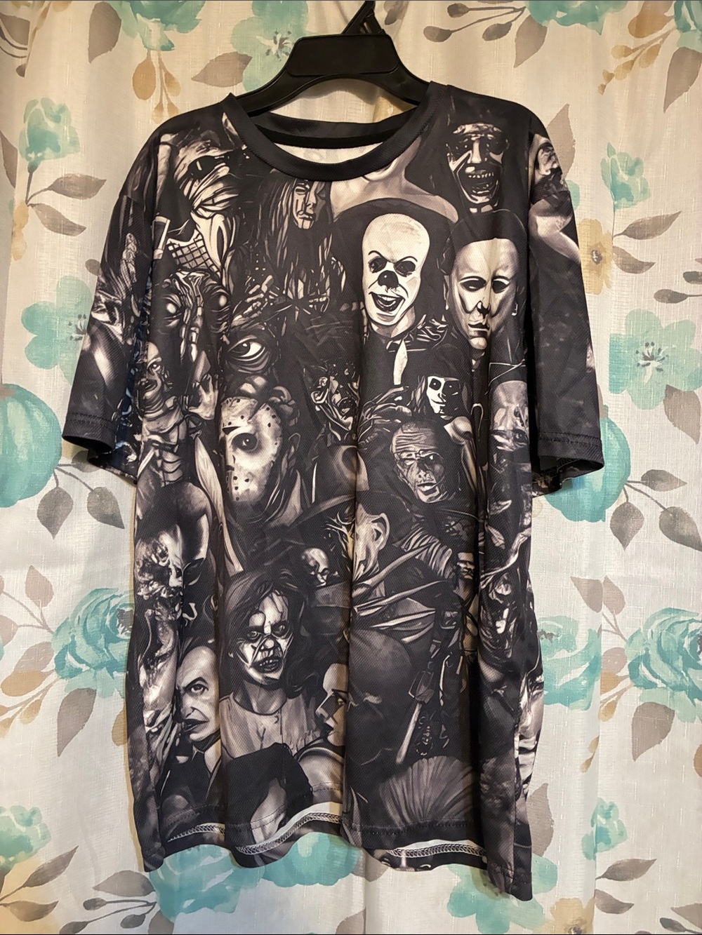 Men's Black Horror Character Graphic Tee